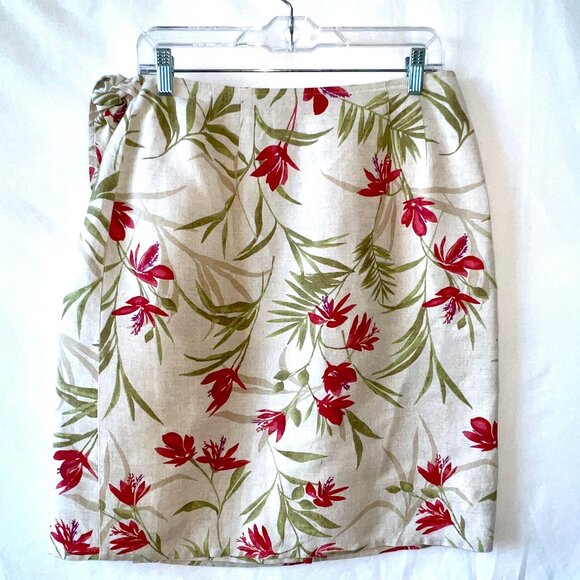 Liz Claiborne First Issue Wrap Skirt, Knee Length, Linen Blend, Size 12, EUC! - Picture 4 of 10
